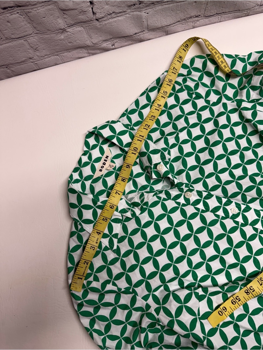 Boden Green Geometric  Shirt Dress size 8R - Picture 13 of 14